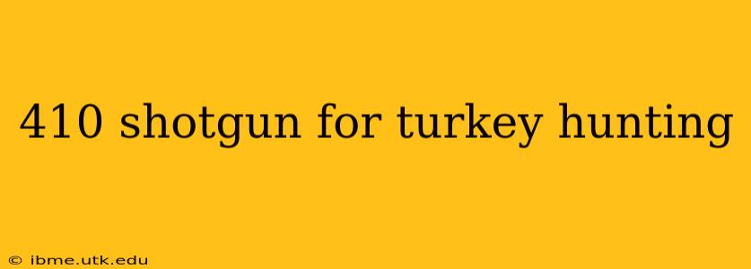 410 shotgun for turkey hunting