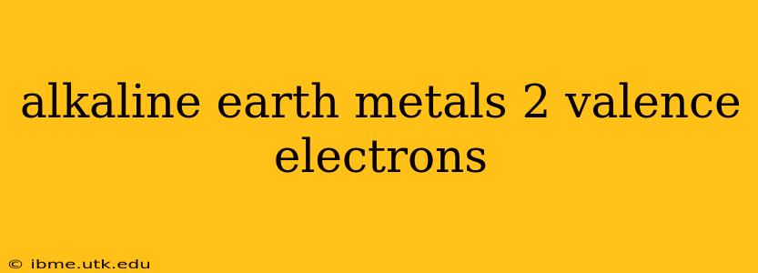 alkaline earth metals 2 valence electrons