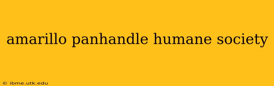 amarillo panhandle humane society