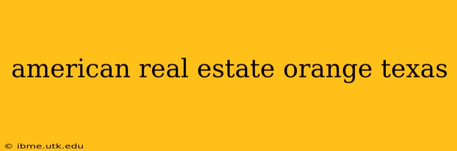 american real estate orange texas