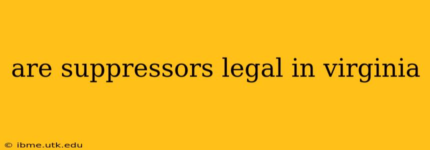 are suppressors legal in virginia