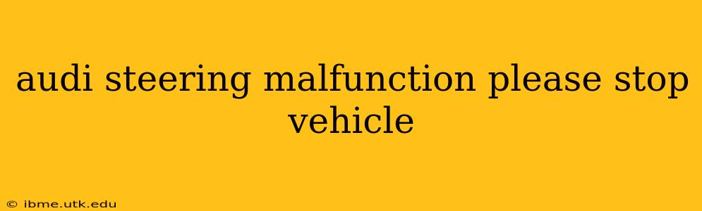 audi steering malfunction please stop vehicle