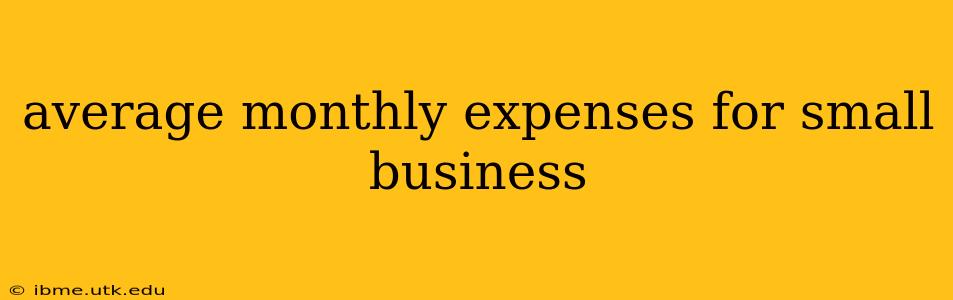 average monthly expenses for small business