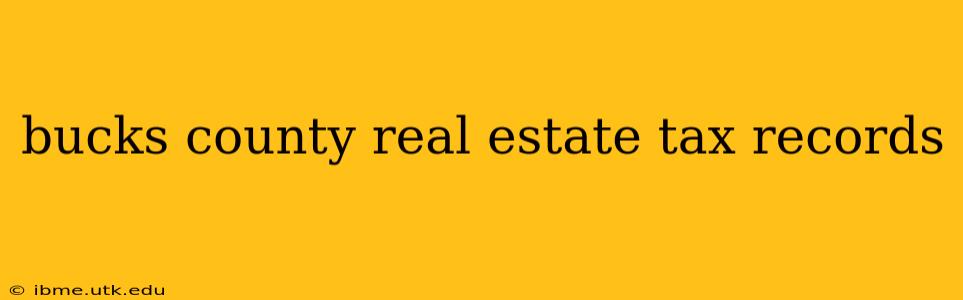 bucks county real estate tax records