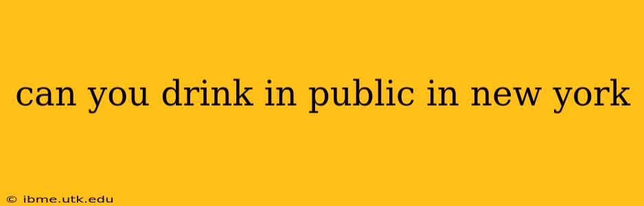 can you drink in public in new york