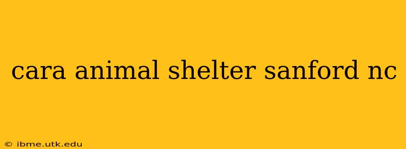 cara animal shelter sanford nc