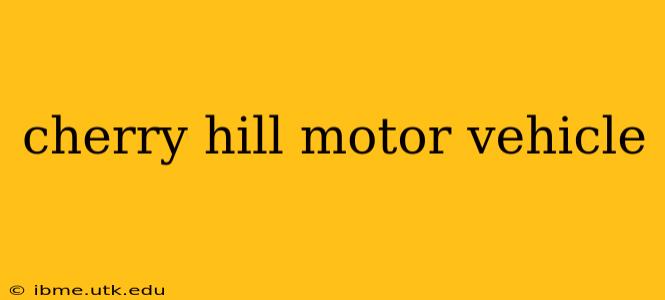 cherry hill motor vehicle