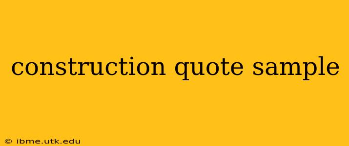 construction quote sample