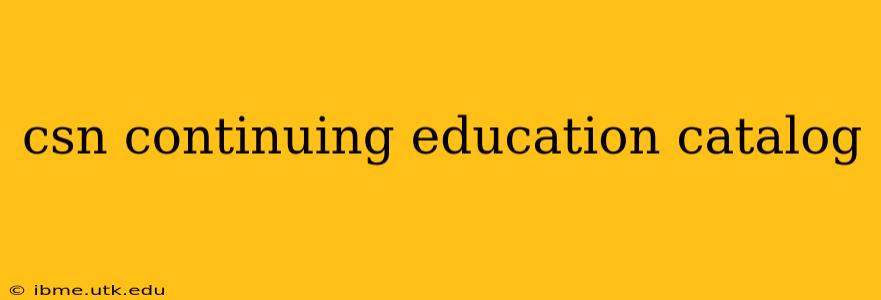 csn continuing education catalog