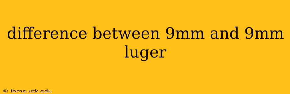 difference between 9mm and 9mm luger