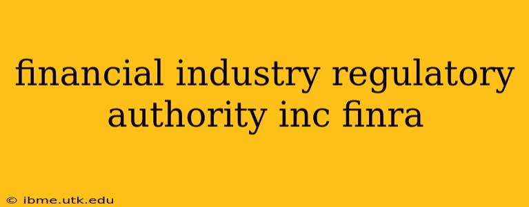 financial industry regulatory authority inc finra