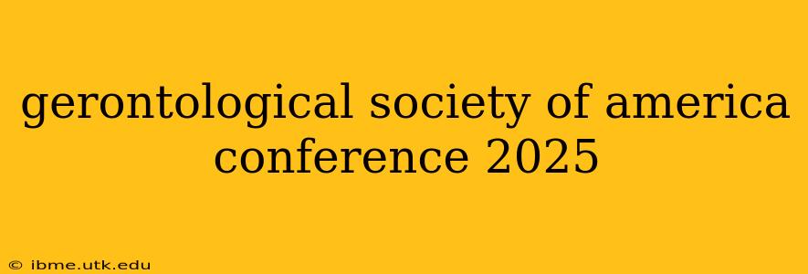 gerontological society of america conference 2025