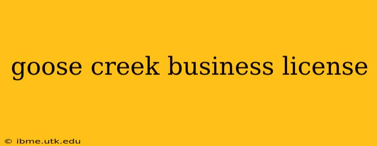 goose creek business license
