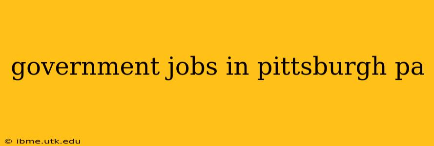 government jobs in pittsburgh pa