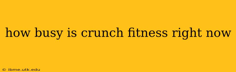 how busy is crunch fitness right now
