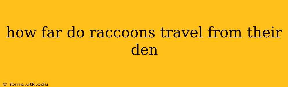 how far do raccoons travel from their den
