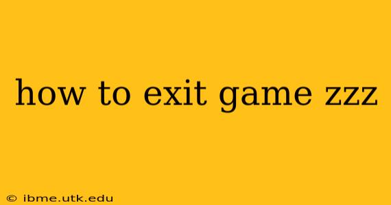 how to exit game zzz