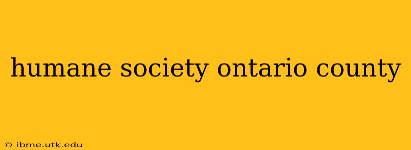 humane society ontario county