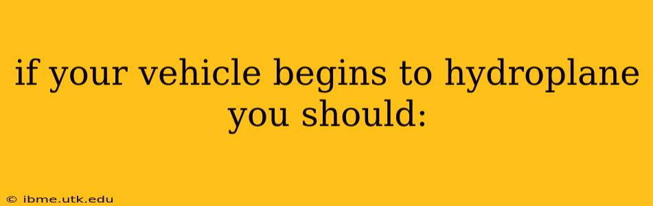 if your vehicle begins to hydroplane you should: