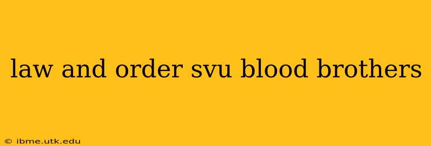 law and order svu blood brothers
