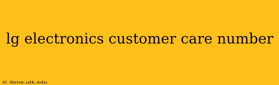 lg electronics customer care number