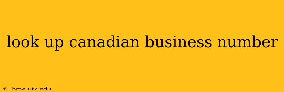 look up canadian business number