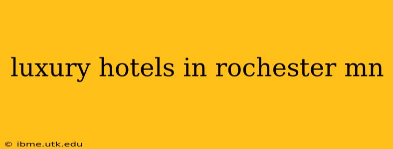 luxury hotels in rochester mn