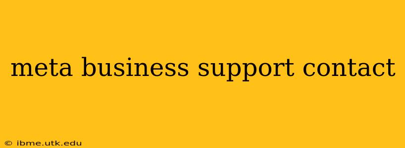 meta business support contact