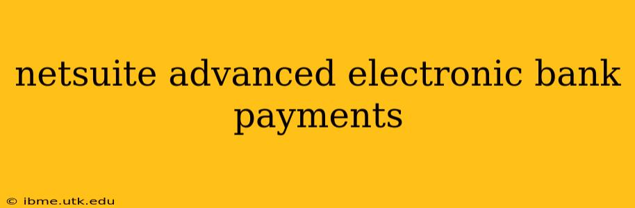 netsuite advanced electronic bank payments