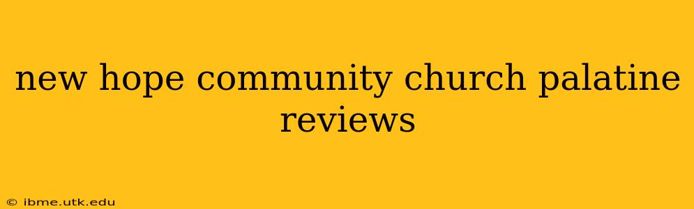 new hope community church palatine reviews