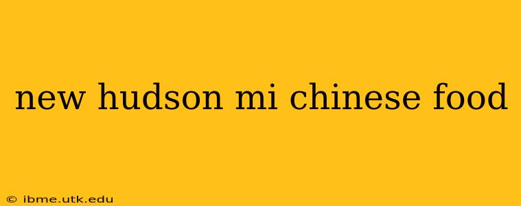 new hudson mi chinese food