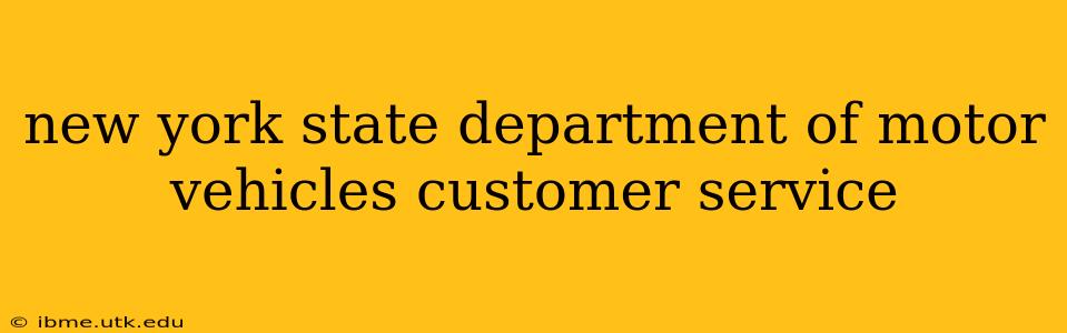 new york state department of motor vehicles customer service
