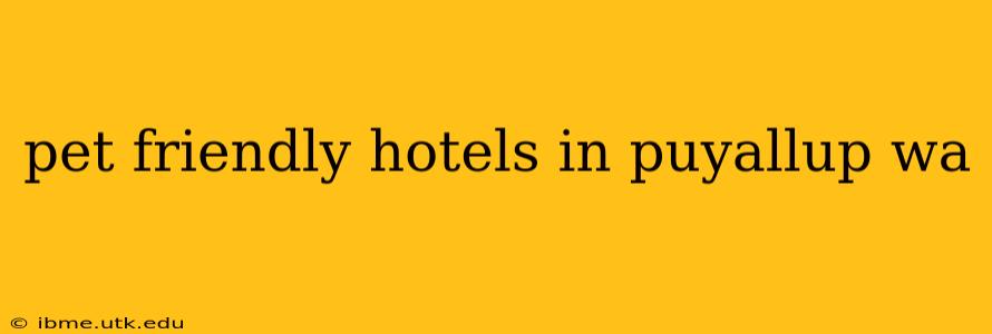 pet friendly hotels in puyallup wa