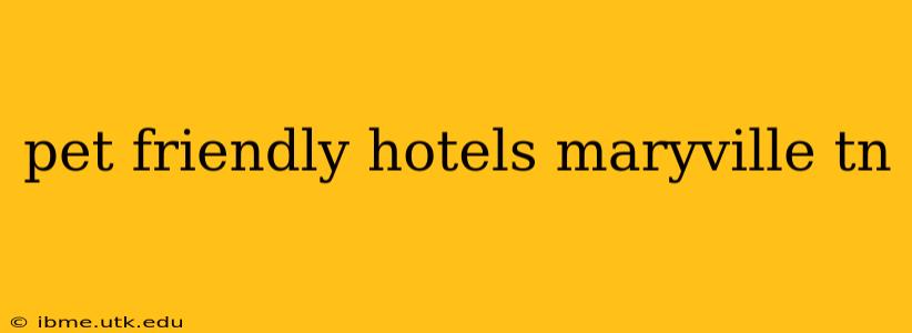 pet friendly hotels maryville tn