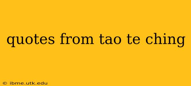 quotes from tao te ching