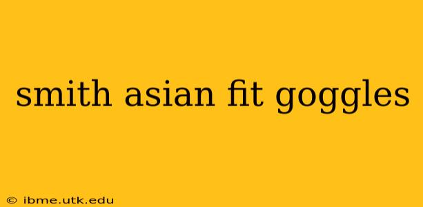 smith asian fit goggles