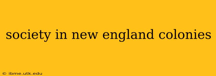 society in new england colonies