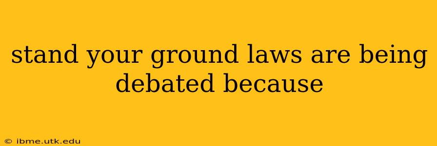 stand your ground laws are being debated because