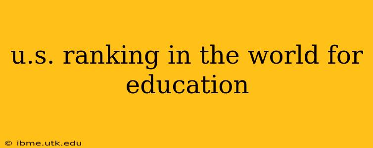 u.s. ranking in the world for education