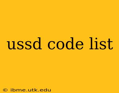 ussd code list