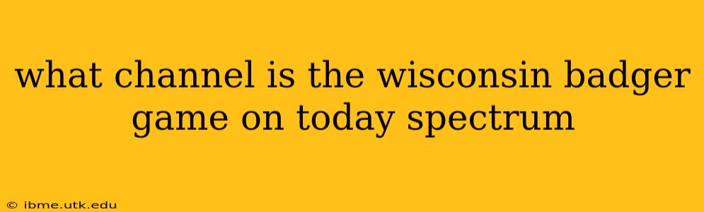 what channel is the wisconsin badger game on today spectrum