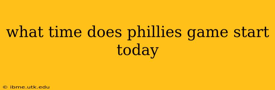 what time does phillies game start today