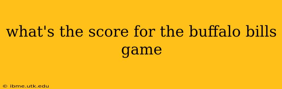 what's the score for the buffalo bills game