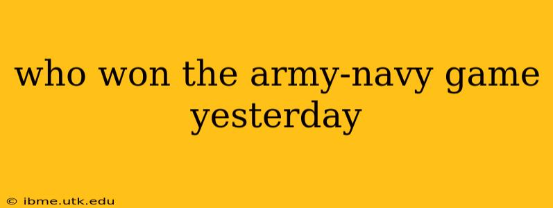 who won the army-navy game yesterday